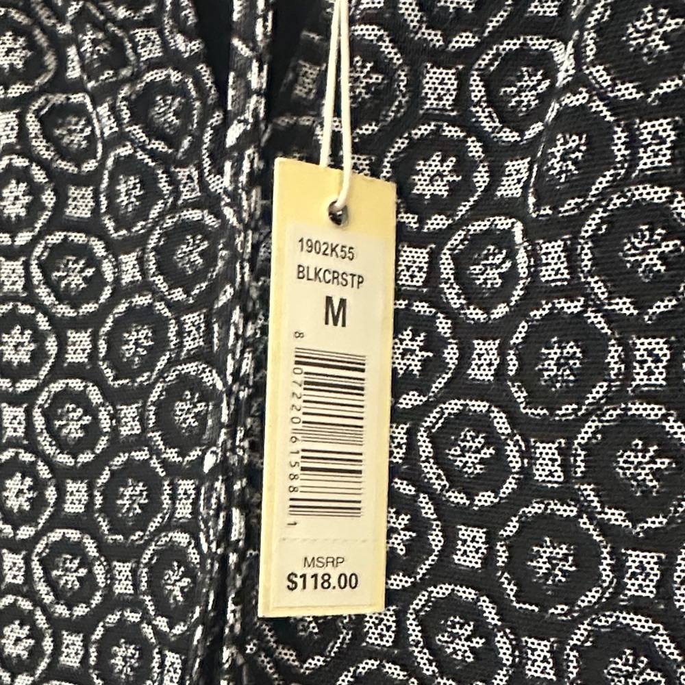 Max Studio Sleeveless Black & White Printed Tiered Dress - Picture 3 of 6